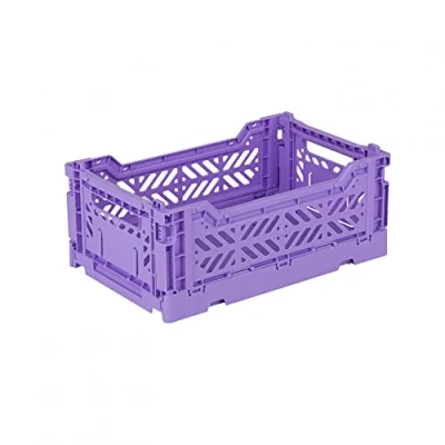 Immagine di Ay Kasa Cassetta pieghevole stabile in plastica, impilabile, Taro Milk Tea, Mini (27 x 17 11 cm)