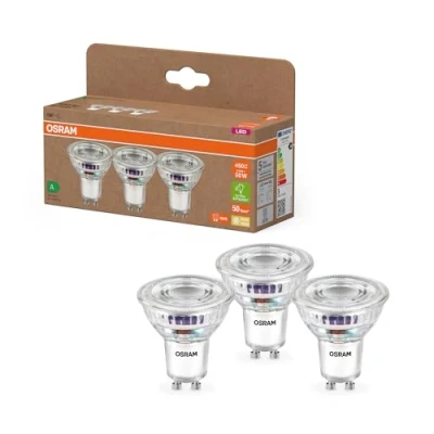 Immagine di OSRAM 4099854277900 Lampada Riflettore A LED ERP (A G) GU10 2.5 W = 50 Bianco caldo (Ø x A) mm 3 pz.