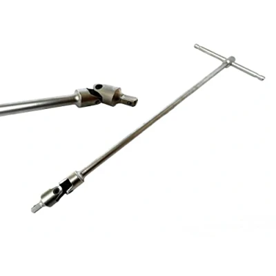 Immagine di TANIASHOP Chiave a T da 1/4&quot; Snodata Per Bussole Boccole con Manico Scorrevole Attacco Quadro Lunga