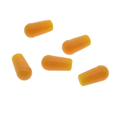 Immagine di KAISH Confezione da 5 pomelli in plastica con filettatura americana, a 3 vie, per Les Paul interruttore Switchcraft Color ambra