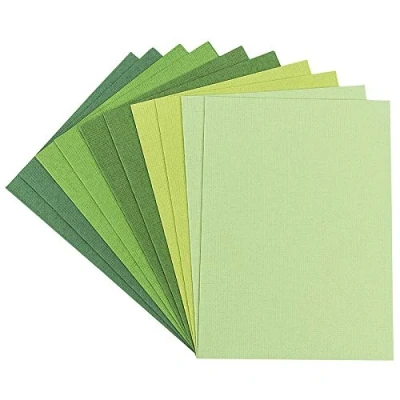 Immagine di Ideen mit Herz Set di biglietti d&#039;auguri 10 colorati e buste bianche elegante effetto lino ideale per auguri compleanno, matrimonio (tonalità verde, DIN B6 16,5 x 11,5 cm)