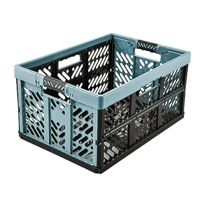Immagine di keeeper Robusta Cassetta Pieghevole con Manici Soft Touch, 54 x 37 28 cm, 45 L, Ben, Nordic Blue (Blu)
