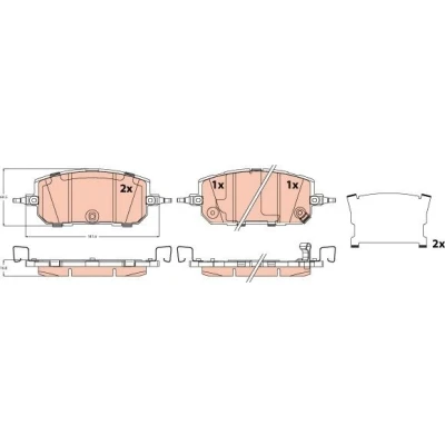 Immagine di TRW Kit pastiglie freno con segnalatore acustico usura accessori GDB2537