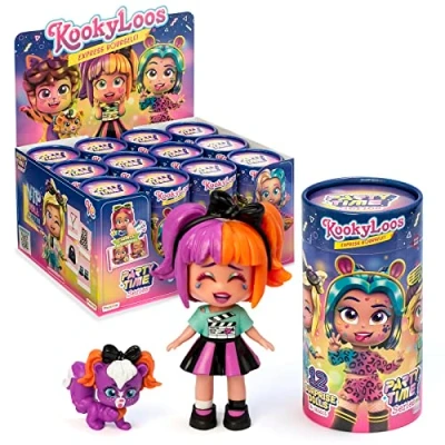 Immagine di KOOKYLOOS Party Time Series Bambole a sorpresa da collezione con accessori alla moda, vestiti, scarpe e giocattoli 3 divertenti espressioni. Include la completa