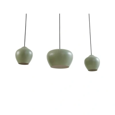 Immagine di Lucande lampada a sospensione Malisa, verde, 3 luci, metallo, lunghezza
