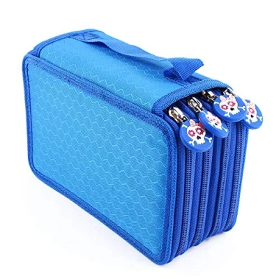 Immagine di Astuccio Matite, Portamatite per 72 Matite Portapenne 4 Strati Caso, Senza Matita Utilissimo La Scuola (Blu)