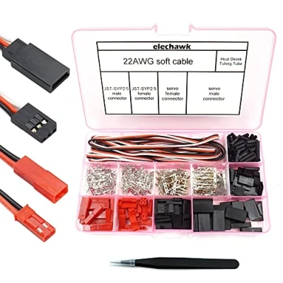 Immagine di 40 Set Servo Spina Maschio Femmina Connettore Crimp Pin Cavo Kit Compatibile JST SYP Futaba per Hitec Spektrum RC