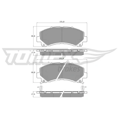 Immagine di TOMEX brakes TX 19 00 Kit pastiglie freno Assale anteriore con segnalatore acustico usura ISUZU: D Max 1 Pickup, II Pick up