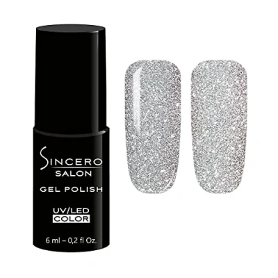 Immagine di Sincero Salon Smalto Semipermanente Unghie Flash Silver Gel UV LED Ricco di Pigmenti Lunga Durata e Facile da Usare Colori Smalti per 6ml