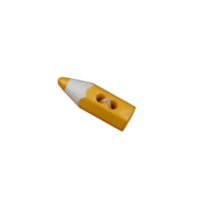 Immagine di Set di 3 bottoni a forma matita, colore giallo, 2 cm
