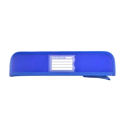 Immagine di office box, Astuccio scuola Porta flauti in polipropilene 100% riciclabile con bordi rinforzati, chiusura a cerniera, maniglia tessuto e identificatore incluso by Colorline, blu scuro,