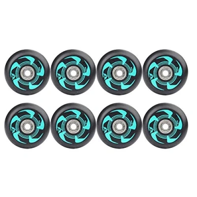 Immagine di SSCYHT 8 Pezzi Ruote Pattini Inline 72Mm 76Mm 80Mm di Ricambio in Linea con Cuscinetti ABEC 9,Verde,72mm