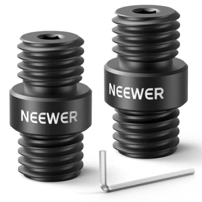 Immagine di NEEWER Connettore per 15mm Rod, 2 Pezzi, M12x1,5 Asta di Estensione da su Shoulder Rig e Video Rig, Solo Aste in Lega Alluminio NEEWER, SR020