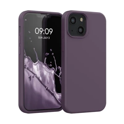 Immagine di kwmobile Cover per Apple iPhone 13 mini Custodia Back Case Smartphone in Silicone TPU Protezione Gommata Iris pallido