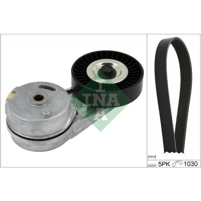 Immagine di INA 529 0460 10 Kit cinghie Poly V Controllare corsa libera generatore ed ev. sostituire OPEL: Zafira B, Vectra B Sedan, C Caravan