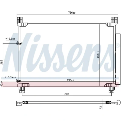 Immagine di NISSENS 941147 Condensatore con essiccatore Alluminio 730 R 134a