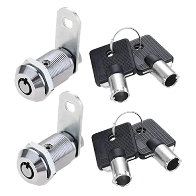 Immagine di Dreld, 2 serrature tubolari a camma, serratura cilindro da 1 1/8&quot;, con 4 chiavi, di sicurezza per cassetta postale, cassetti, armadi, camper, bancomat (27 mm, chiave)