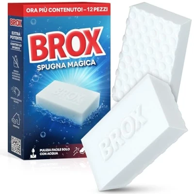 Immagine di BROX® Gomma per cancellare lo sporco, 12 spugne, spugna pareti bianche, scarpe e pavimenti, robusta magica tutti i tipi di macchie (12 pezzi, XXL)