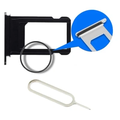Immagine di MMOBIEL Vassoio Carta Sim Compatibile con iPhone 11 PRO / Max 2019 Porta Scheda Inclusa Guarnizione di Gomma e Pin Grigio