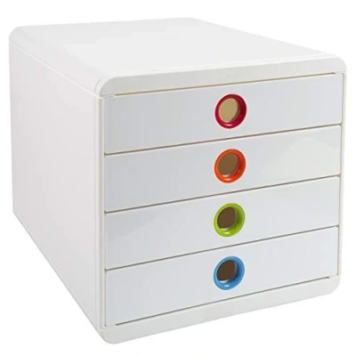 Immagine di Exacompta 314398D Cassettiere, Bianco/Arlecchino, 34.7 x 27.8 26.7