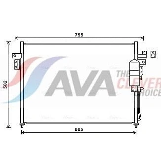 Immagine di AVA COOLING SYSTEMS DN5404D Condensatore con essiccatore Alluminio 687mm R134a, R1234yf NISSAN: NP300 Navara Pick up