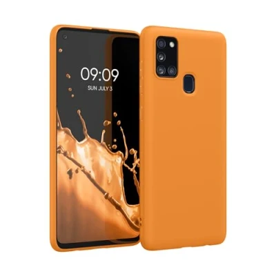 Immagine di kwmobile Custodia Compatibile con Samsung Galaxy A21s Cover Back Case per Smartphone in Silicone TPU Protezione Gommata arancia fruttata