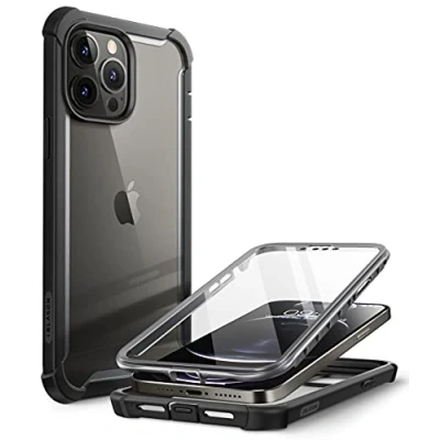 Immagine di i Blason Cover per iPhone 13 Pro Max (2021) 6.7 &#039;&#039;,con Pellicola Protettiva, Retro Trasparente, Antiurto [Ares] Protezione Completa a 360 Gradi (Nero)