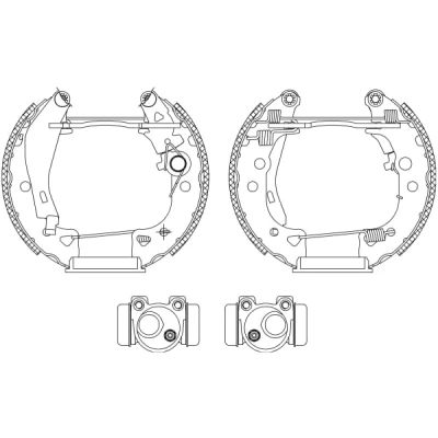 Immagine di TEXTAR Shoe Kit Pro 84038002 freno, Freno a tamburo con cilindretto regolatore/attuatore PEUGEOT: 106 I Hatchback, II Hatchback
