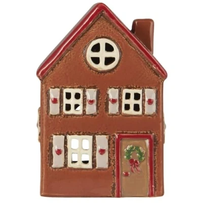 Immagine di IB Laursen Lichthaus STILLENAT Tetto rosso Persiane bianche 15 cm Tealight Ceramic