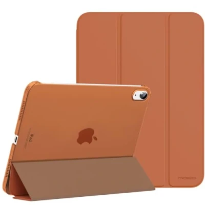Immagine di MoKo Custodia Compatibile con iPad 10 Generazione 2022 10,9&quot;, Coperchio Tripieghevole, Retro Traslucido in Pelle PU e PC, Auto Riattivazione Standb, Caffè Scuro