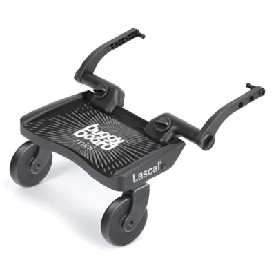 Immagine di Lascal BuggyBoard Mini, Pedana passeggino universale compatibile con quasi tutti i modelli di passeggini, buggy board per bambini 2 6 anni (22 kg), nero