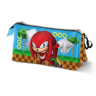 Immagine di Sonic The Hedgehog SEGA Knuckles Run Astuccio Triplo, Multicolore, 23 x 11 cm