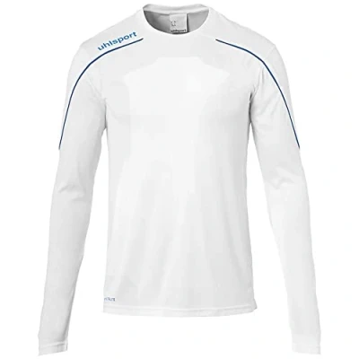 Immagine di uhlsport Stream 22, Maglia a Maniche Lunghe Unisex Bambini e Ragazzi, Weiß/Azurblau, 164