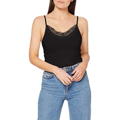 Immagine di Vero Moda Vminge Lace Singlet Ga Noos, Camicia da Donna Donna, Nero, XS