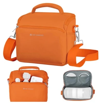 Immagine di K&amp;F Concept borsa per fotocamera, piccola a tracolla singola Crossbody Custodia con cinghia regolabile compatte Borse macchina fotografia DSLR/SLR/Mirrorless Arancione