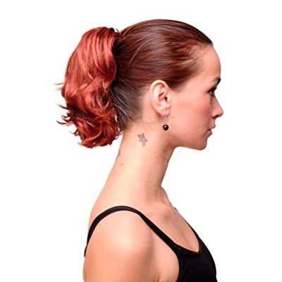 Immagine di WIG ME UP Toupet Coda di Cavallo Extension Rosso ramato Rame Corto Look wild Fissaggio con clip a farfalla 20 cm T6545 350