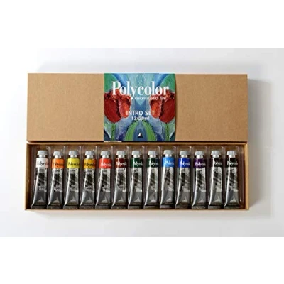 Immagine di Maimeri Scatola in Cartone 13 Tubi Da 20ml Assortiti Colori Acrilici Linea Polycolor