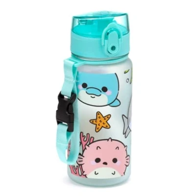 Immagine di Puckator Borraccia Infrangibile per Bambini con Apertura a Scatto 350ml Animali Marini Dolci
