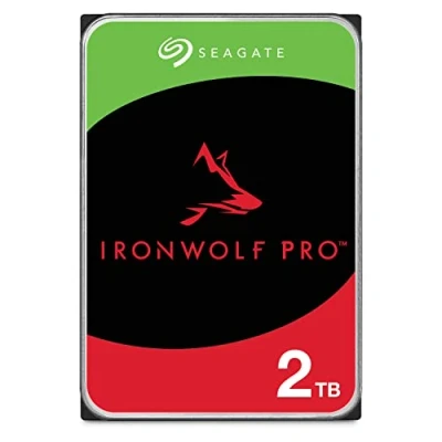 Immagine di Seagate IronWolf Pro, 2TB, Unità disco interna NAS classe Enterprise SATA CMR da 6GBit/s, 3,5&quot;, 7.200 giri/min, con cache 256 MB per sistemi RAID, servizi Rescue (ST2000NT001)