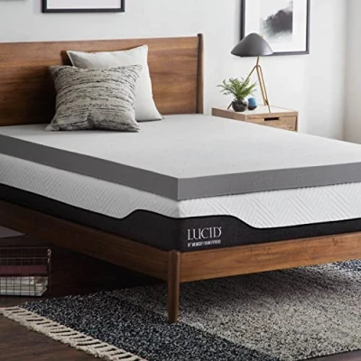 Immagine di LUCID Carbone Topper per Materasso in Memory Foam bambù, Singolo (90 x 190 cm)