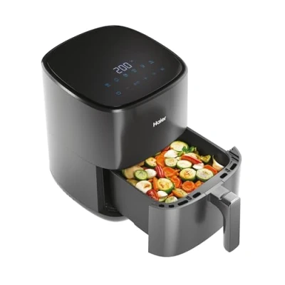 Immagine di Haier Friggitrice ad aria I Master, 6 in 1 con display touch, cuoci, arrostisci, griglia, scongela, capacità 5 litri per un massimo di 4 persone, [Nero]
