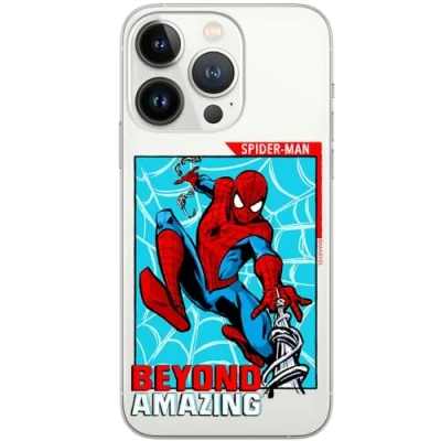 Immagine di ERT GROUP custodia per cellulare Iphone 13 PRO originale e con licenza ufficiale Marvel, modello Spider Man 041 adattato in modo ottimale alla forma dello smartphone, parzialmente trasparente