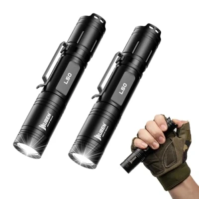 Immagine di WUBEN 2 Pacs L50 torcia LED 1200 lumen estremamente luminosa, tattica USB C ricaricabile, 5 modalità, IP68, impermeabile, portatile, piccola torcia, per attività all&#039;aperto, campeggio,