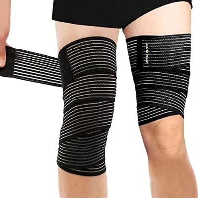 Immagine di EULANT 2 fasce elastiche da 180 cm, per gomiti/gomiti/fasce ginocchia/caviglia/bendaggio di sostegno cosce, fasciatura a compressione