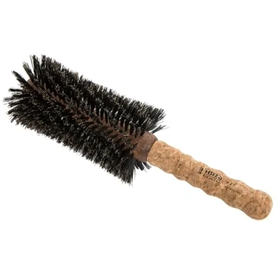 Immagine di Ibiza Hair Spazzola concava professionale in pelo di cinghiale (Z5, 80 mm), ibrido e manico nylon resistente al calore sughero, tagliare il tempo asciugatura a metà per creare ricci
