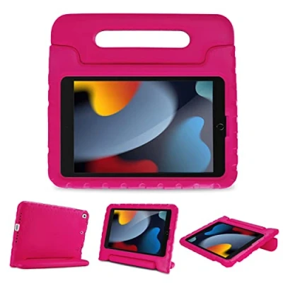 Immagine di ProCase Custodia Bambini per iPad 9 2021/Pad 8 2020/Pad 7 2019/iPad 10.2/iPad Pro 10.5 2017/ Air 3 2019, Rigida Antiurto con Kickstand, Leggera Protettiva Magenta
