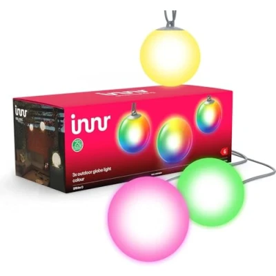 Immagine di Smart Outdoor Globe Lights Colour, Set Completo, funziona con Philips Hue*, Alexa &amp; Google (Hub Richiesto) Lampione per Esterno, 19cm Globo LED RGBW, 16 Millioni di Colori, IP65, 3 Pack, OGL 130 C