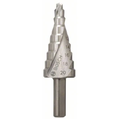 Immagine di Bosch Accessories 2608597519 HSS Punta a gradini 4 20 mm Lunghezza totale 70.5 Alberino 3 facce 1 pz.