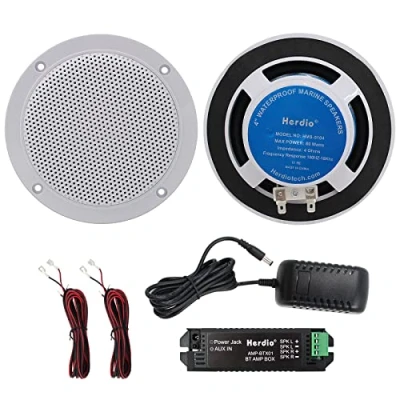 Immagine di Herdio Set di altoparlanti da soffitto, Bluetooth, impermeabili, per bagno, cucina, esterno