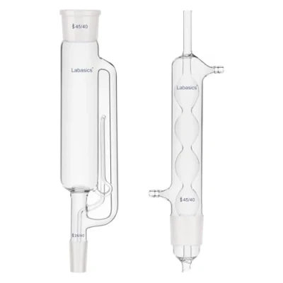 Immagine di Labasics 500 ml Apparecchio di Estrazione Tipo Soxhlet, Vetro Borosilicato 45/40 Estrattore Soxhlet con Condensatore Allihn, Confezione da 2